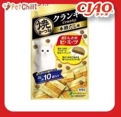 CIAO CIAO 貓零食 日本 Crunky 燒鰹魚餅乾 鰹魚高湯味 3g 10袋入 3g 正面圖
