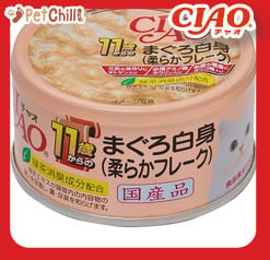CIAO CIAO 貓罐頭 肉泥貓罐頭 11歲以上 白身金槍魚 75g 75g 正面圖