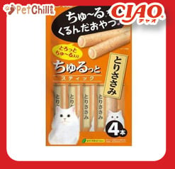 CIAO CIAO 貓零食 日本軟心流心棒 雞肉味 4本入 正面圖