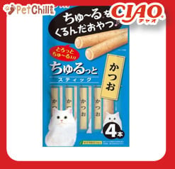 CIAO CIAO 貓零食 日本軟心流心棒 鰹魚味 4本入 正面圖
