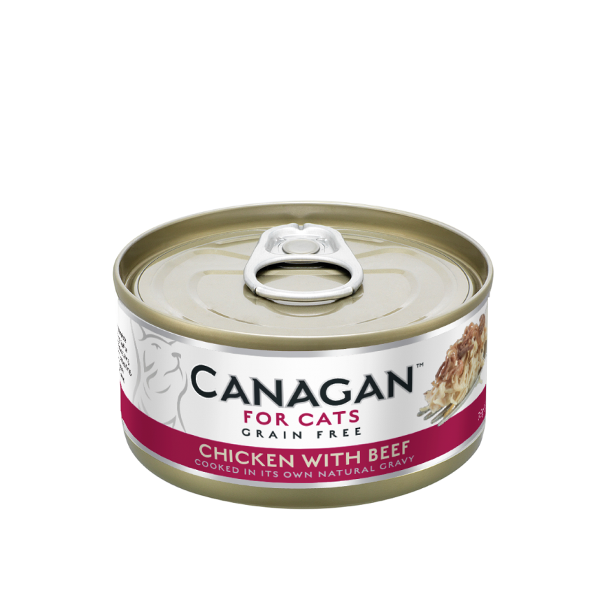 CANAGAN原之選 CANAGAN原之選 貓罐頭 無穀物貓罐頭 雞肉伴牛肉 75g 75g  正面圖
