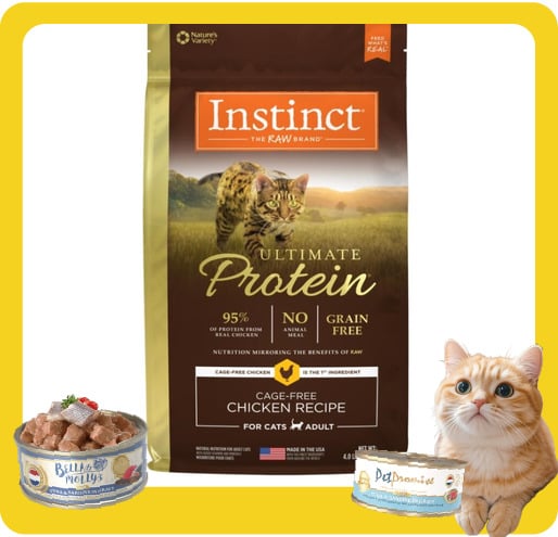 Instinct Instinct 貓糧 本能 貓糧 無穀物頂級蛋白質系列 雞肉配方 4lb 4lb 正面圖