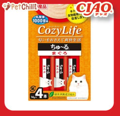 CIAO CIAO 肉泥 貓零食 CozyLife系列 金槍魚肉醬 14g 4本入 14g 正面圖