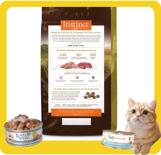 Instinct Instinct 貓糧 本能 貓糧 無穀物頂級蛋白質系列 鴨肉配方 4lb 4lb  背面圖