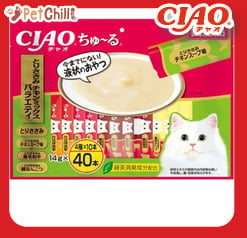 CIAO CIAO 肉泥 貓零食 雞肉+雞肉雞湯+雞肉黑毛和牛+雞肉雞軟骨 14g 40本入 14g 正面圖