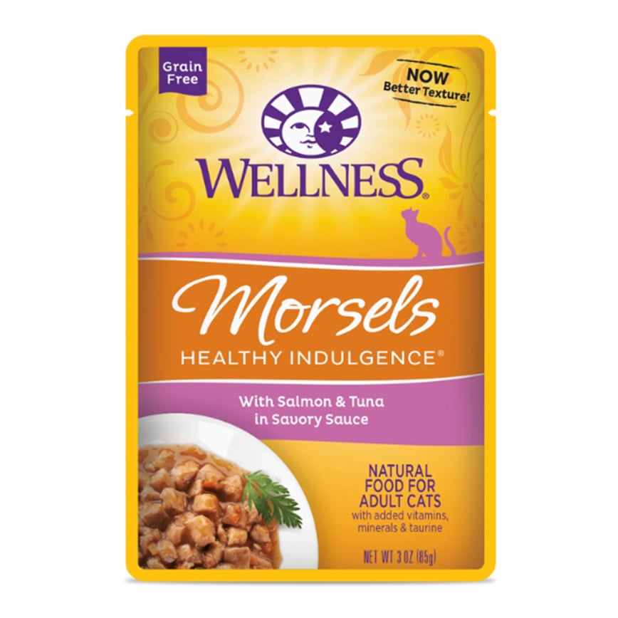 WELLNESS WELLNESS Morsels 貓濕糧 滋味軟包 三文魚吞拿魚 3oz 3oz 正面圖