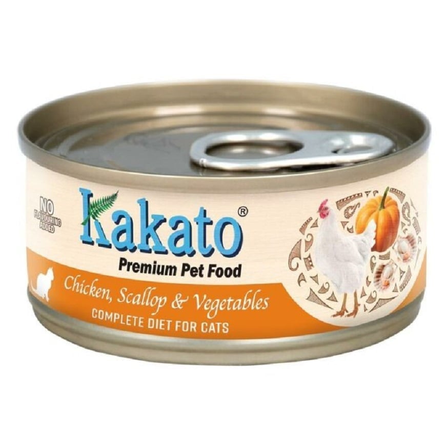 Kakato Kakato 主食罐 貓罐頭 雞.扇貝及蔬菜 70g 70g  正面圖