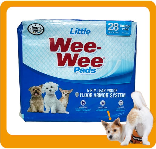 Four Four Paws四爪 寵物尿墊 狗尿墊 狗尿片 Wee-Wee Pads幼犬尿片 28片 正面圖