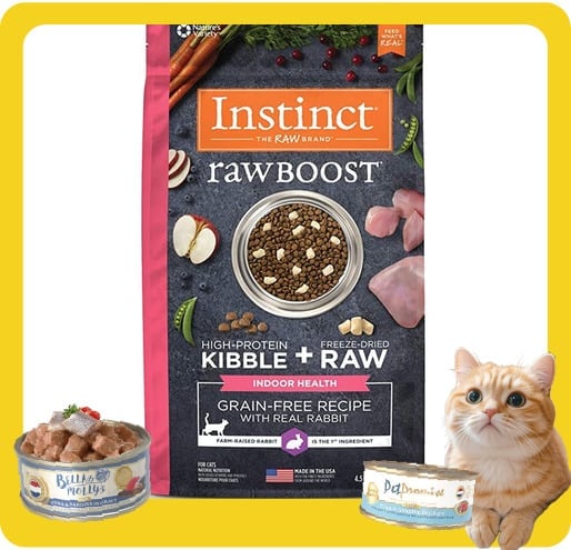 Instinct Instinct 貓糧 本能 貓糧 無穀物生肉系列 室內貓配方 兔肉 4.5lb 5lb  正面圖
