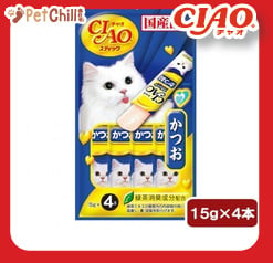 CIAO CIAO 貓零食 日本啫喱滋味棒 かつお 鰹魚味 60g 60g  正面圖