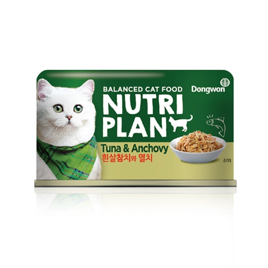 Nutriplan Nutriplan 貓罐頭 營養企劃 韓國低磷主食罐 鯷魚及白身吞拿魚 160g 160g  正面圖