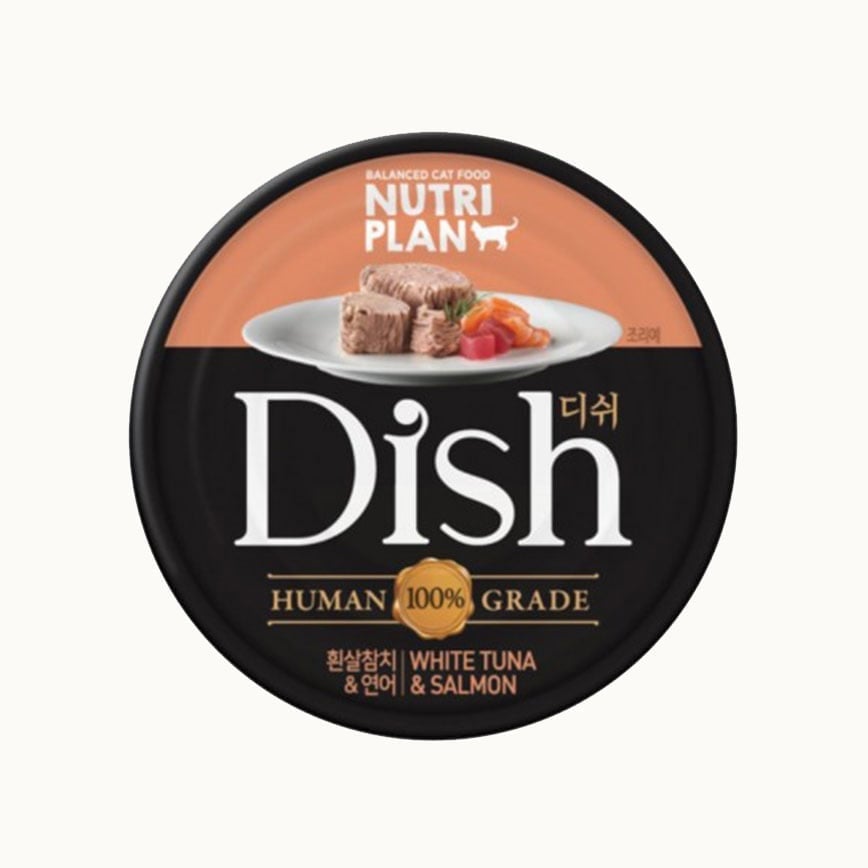 Nutriplan Nutriplan 營養企劃 Dish 貓罐頭 韓國100%人用級別配方 三文魚及白身吞拿魚 85g 85g 正面圖