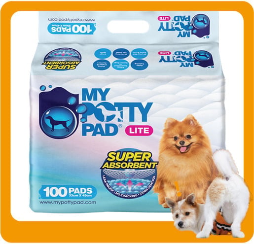 My My Potty Pad LITE 殿堂吸寵物尿墊 狗尿墊 狗尿片 原味 [33x45 S碼 100PADS]   正面圖