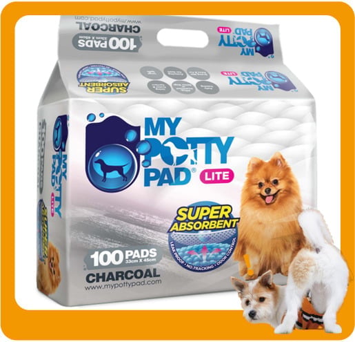 My My Potty Pad LITE 殿堂吸活性炭 寵物尿墊 狗尿墊 狗尿片 [33x45 S碼 100PADS]   正面圖