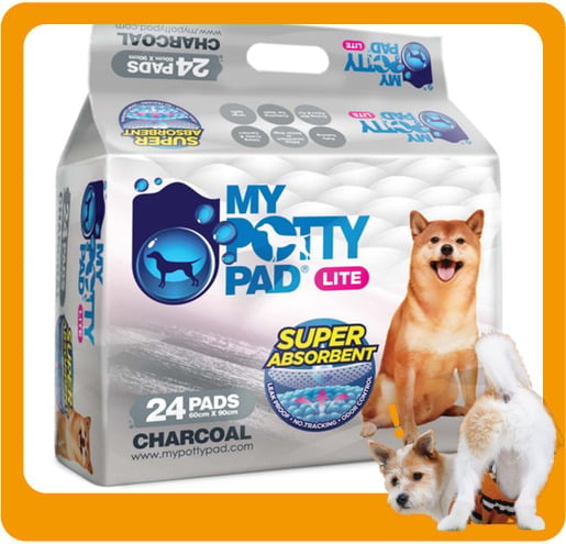 My My Potty Pad LITE 殿堂吸活性炭 寵物尿墊 狗尿墊 狗尿片 [60x90 L碼 24PADS]   正面圖
