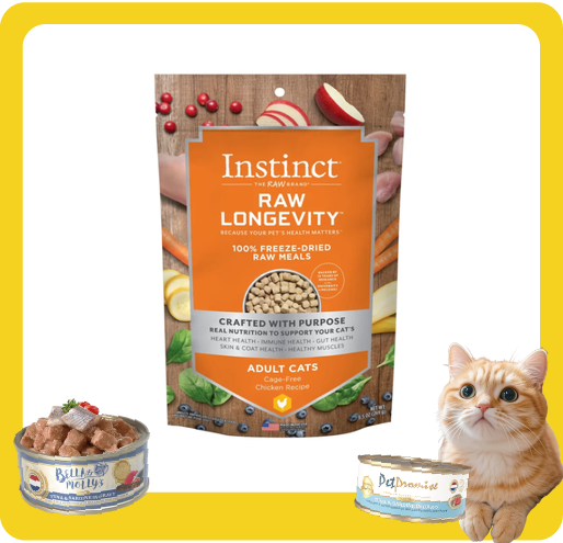 Instinct Instinct 貓糧 本能 貓糧 無穀物凍乾長壽成貓生肉主食糧 走地雞肉 9.5oz 5oz 正面圖