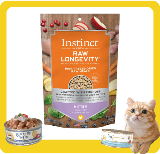Instinct Instinct 貓糧 本能 貓糧 無穀物凍乾長壽幼貓生肉主食糧 走地雞肉 9.5oz 5oz 正面圖