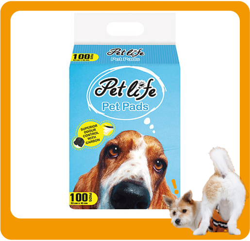 Pet Pet Life 竹炭寵 寵物尿墊 狗尿墊 狗尿片 [33x45 S碼100枚]   正面圖