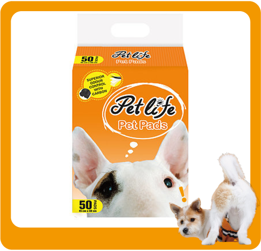 Pet Pet Life 竹炭寵物尿墊 狗尿墊 狗尿片 [45x60 M碼50枚]   正面圖