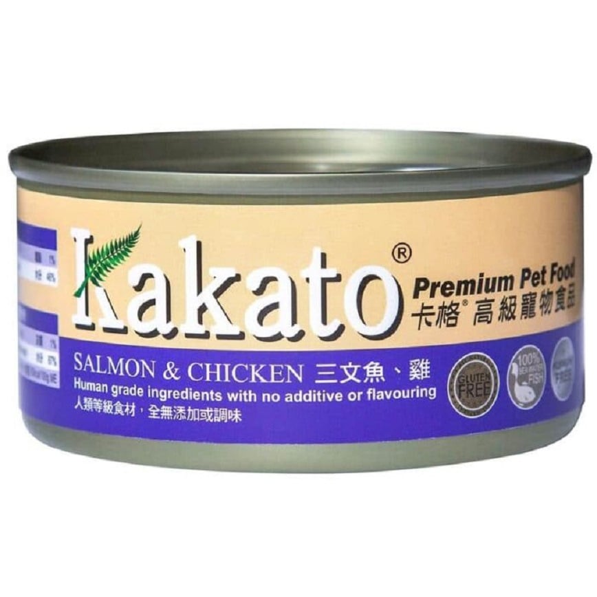 Kakato Kakato 罐頭 貓狗罐頭 啫喱系列 三文魚及雞肉 70g 70g 正面圖