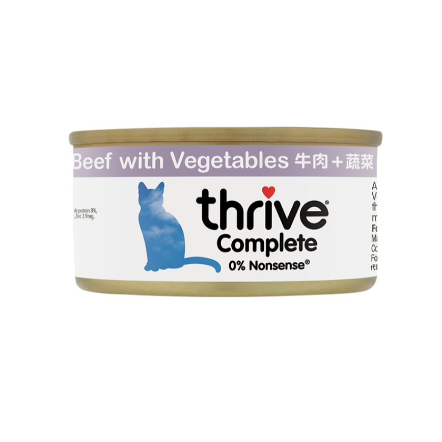 Thrive Thrive 貓罐頭 脆樂芙 牛肉+蔬菜 75g 75g 正面圖