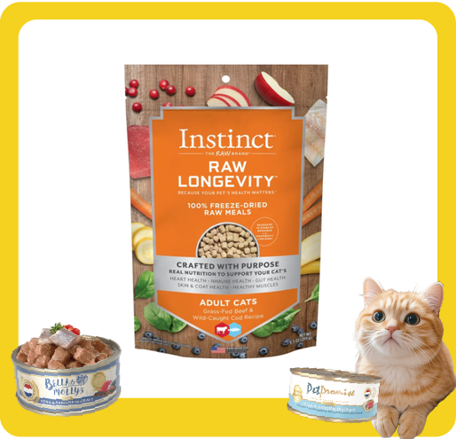 Instinct Instinct 貓糧 本能 貓糧 無穀物凍乾成貓生肉主食糧 牛肉+鱈魚 9.5oz 5oz 正面圖