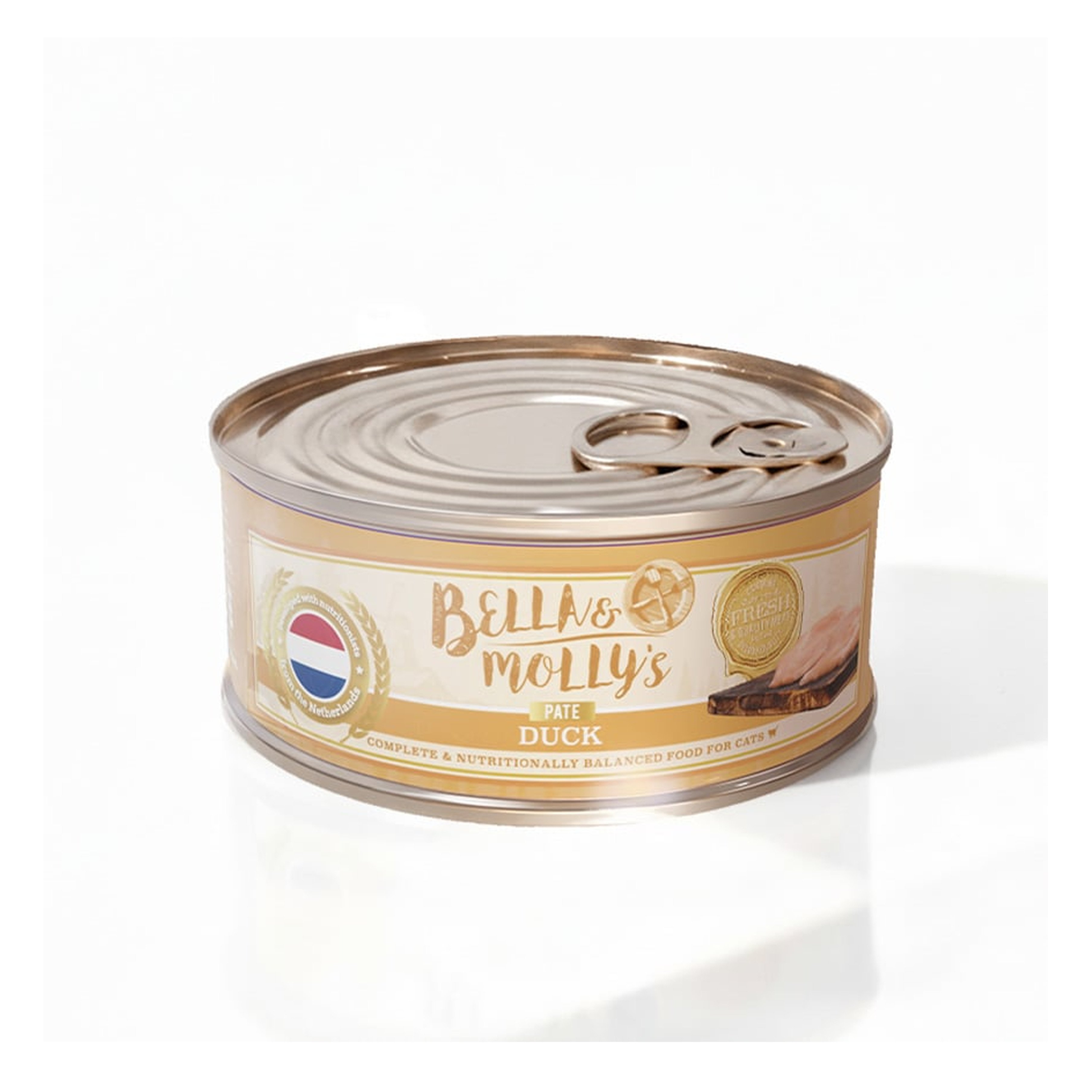Bella & Molly's Bella & Molly's 荷蘭罐 貓罐頭 AAFCO 主食罐 低敏配方 鴨肉肉醬 156g 156g  正面圖