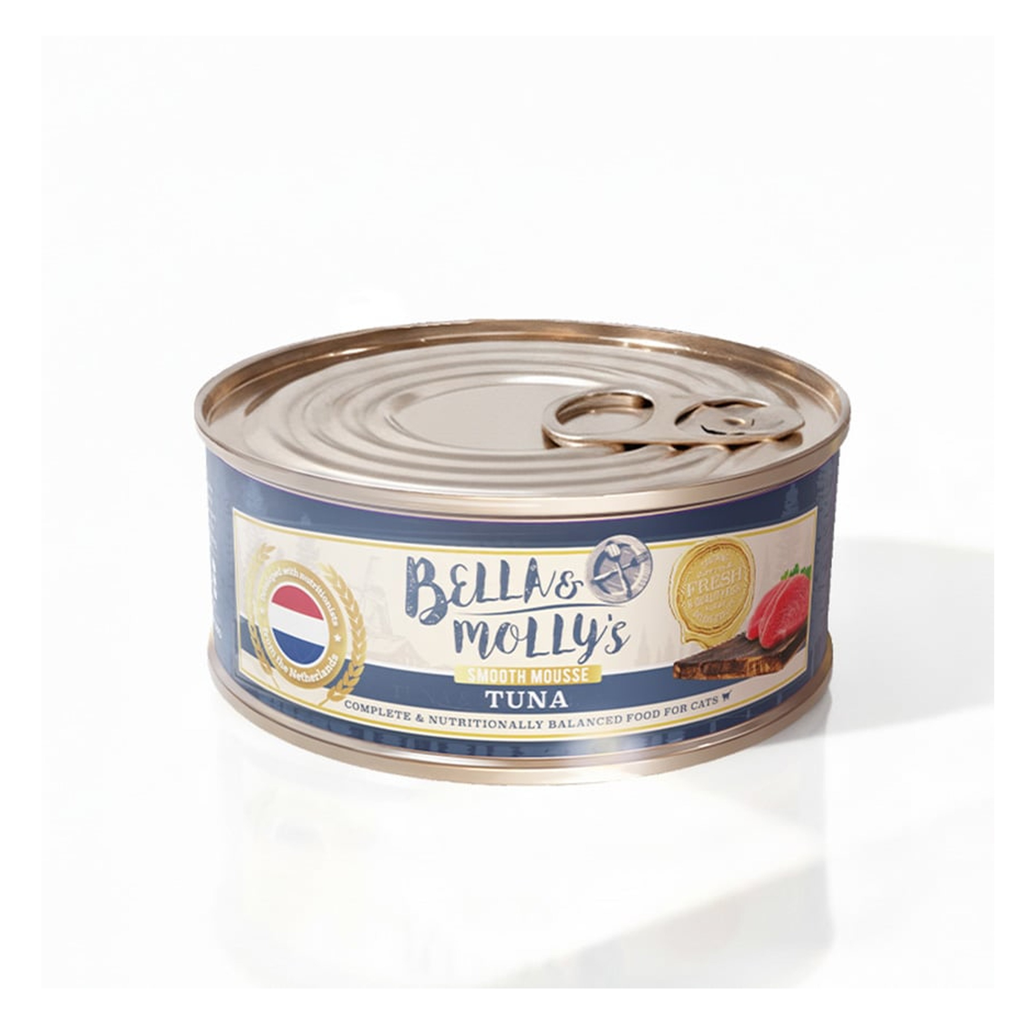 Bella & Molly's Bella & Molly's 荷蘭罐 貓罐頭 AAFCO 主食罐 提升免疫力 吞拿魚慕絲 156g 156g  正面圖