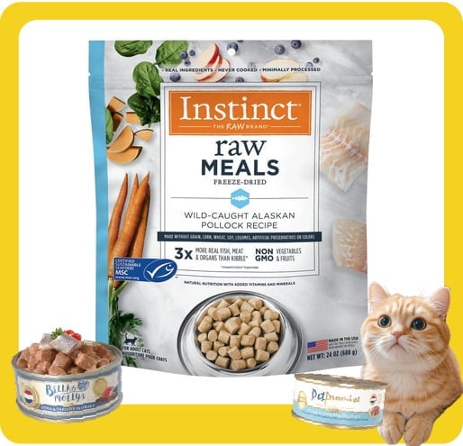 Instinct Instinct 貓糧 本能 貓糧 無穀物凍乾生肉主食糧 狹鱈魚 24oz 24oz 正面圖
