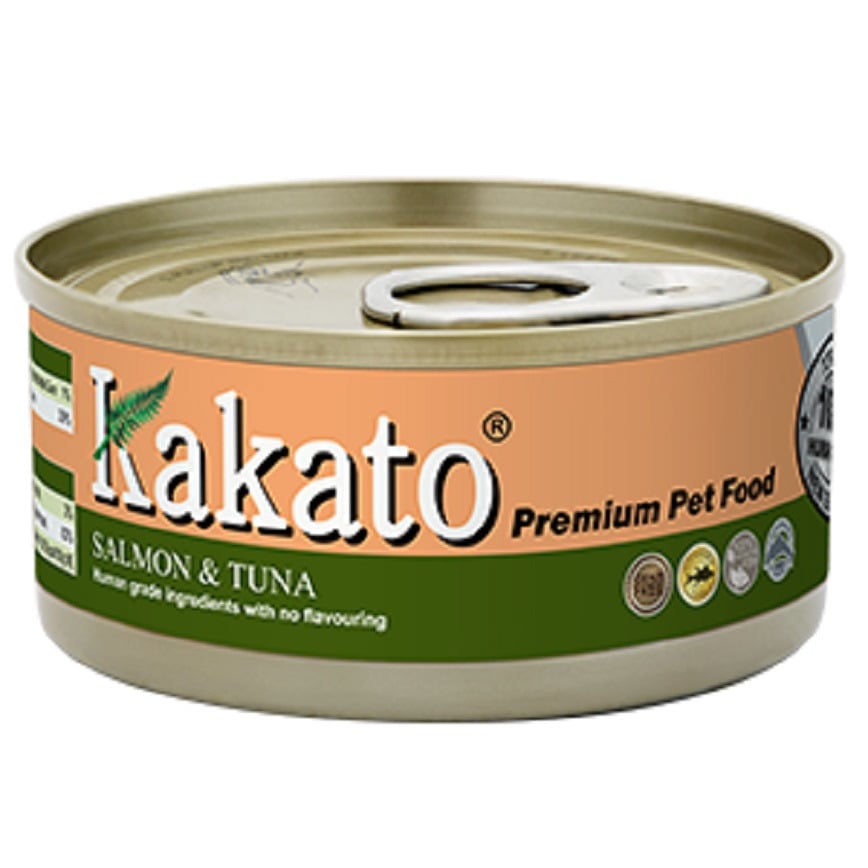 Kakato Kakato 罐頭 貓狗罐頭 三文魚及吞拿魚 70g 70g  正面圖