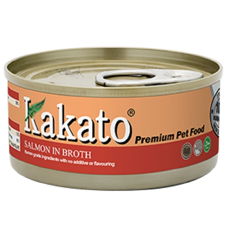 Kakato Kakato 罐頭 貓狗罐頭 三文魚及魚湯 170g 170g  正面圖