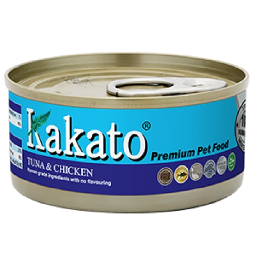 Kakato Kakato 罐頭 貓狗罐頭 吞拿魚及雞肉 Tuna with Chicken 70g 70g  正面圖