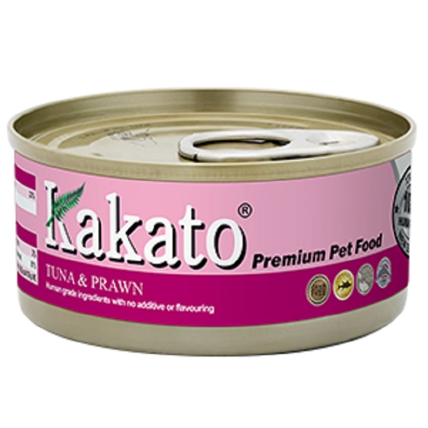 Kakato Kakato 罐頭 貓狗罐頭 吞拿魚及蝦 Tuna with Prawn 70g 70g  正面圖