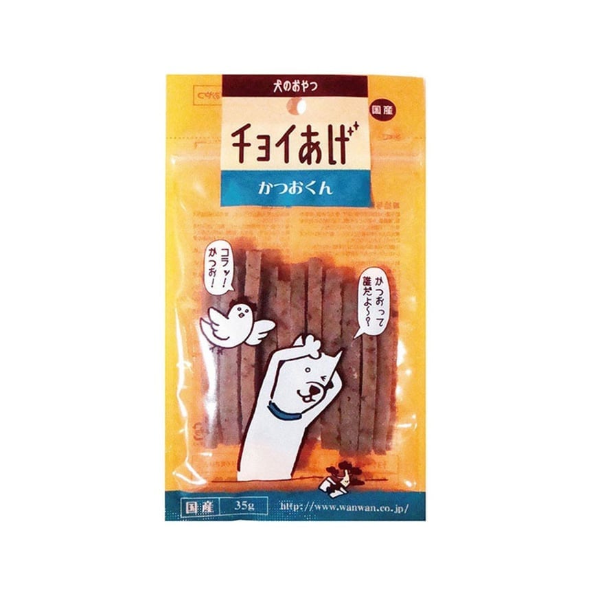 wanwan wanwan 日本製狗零食 白魚及鰹魚鮮味棒 35g 35g  正面圖