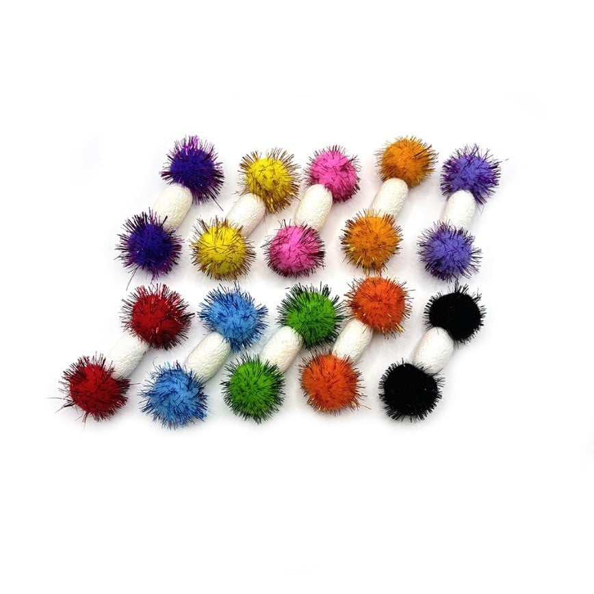 Cat Toy 天然蚕茧金丝球哑铃Cat Toy (Random Color) pet shop