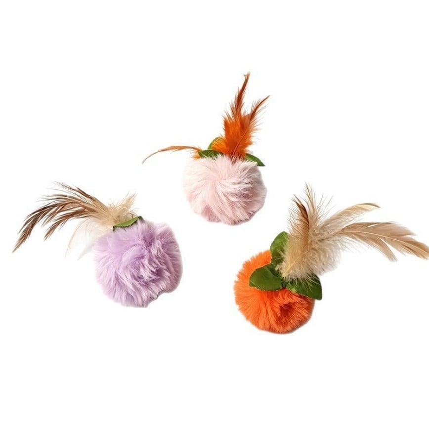 Cat Toy 柿子毛球球 毛绒逗Cat 球 (Random Color) pet shop