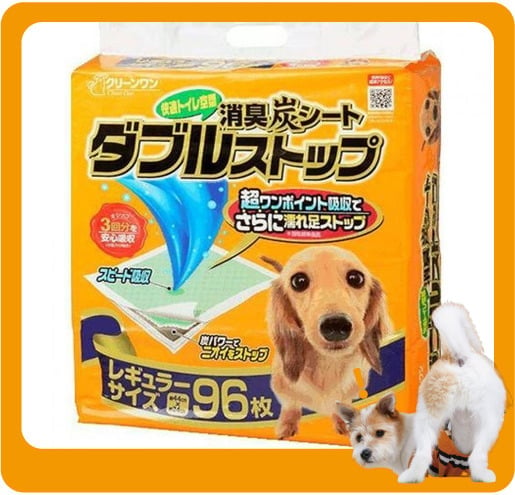 日本Clean 日本Clean One 消臭炭寵物尿墊 狗尿墊 狗尿片 [34*44 S碼 96枚]   正面圖