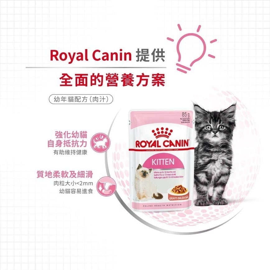 Royal Canin Royal Canin 法國皇家 Kitten 貓濕糧 幼貓營養主食濕糧  85g 85g  背面圖