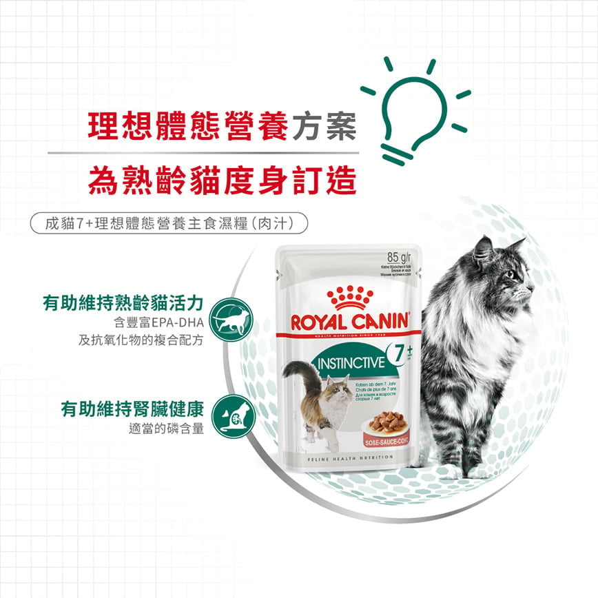 Royal Canin Royal Canin 法國皇家 貓濕糧 成貓7+理想體態營養主食濕糧  85g 85g  側面圖