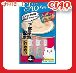 CIAO CIAO 肉泥 貓零食 下部尿路配慮 雞肉肉醬 14g 4本入 14g  正面圖