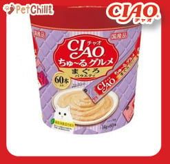 CIAO CIAO 肉泥 貓零食 金槍魚肉醬 14g 60本罐裝 14g 正面圖