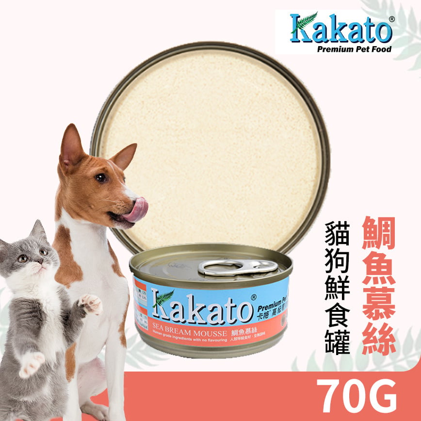 Kakato Kakato 罐頭 貓狗罐頭 鯛魚慕絲 70g 70g  正面圖