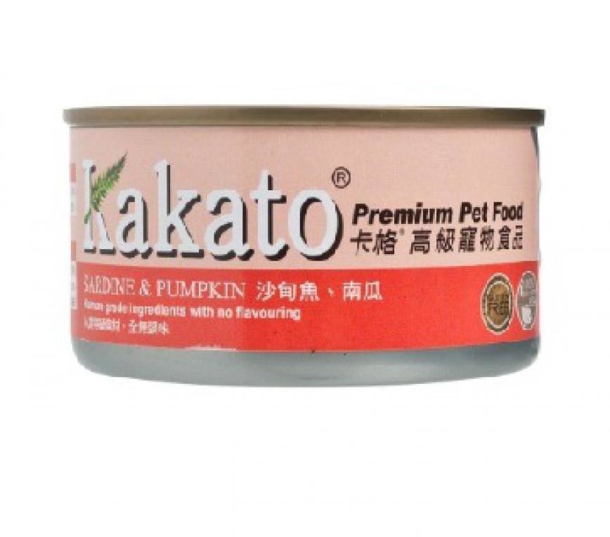 Kakato Kakato 罐頭 貓狗罐頭 沙甸魚+南瓜 Sardine with Pumpkin 170g 170g 正面圖