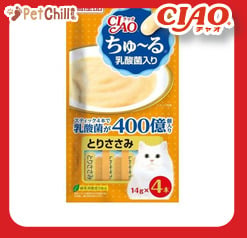 CIAO CIAO 肉泥 貓零食 乳酸菌 雞肉肉醬 14g 4本入 14g  正面圖