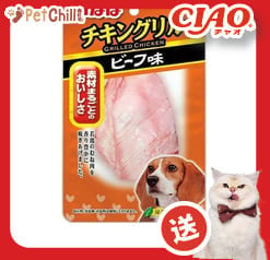 CIAO CIAO 狗零食 日本狗狗烤雞柳 牛肉味 1枚入   正面圖