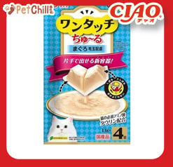 CIAO CIAO 貓零食 日本One Touch 肉泥杯 化毛球金槍魚醬盒 14g 4本入 14g 正面圖
