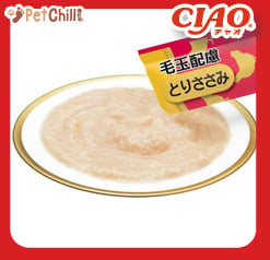 CIAO CIAO 肉泥 貓零食 化毛配方雞肉肉醬 14g 4本入 14g  正面圖
