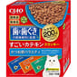 CIAO CIAO 貓糧 日本維護牙齒健康 鰹魚節混合+雞肉鰹魚節混合+本格鰹魚 20g 10袋入 20g  正面圖